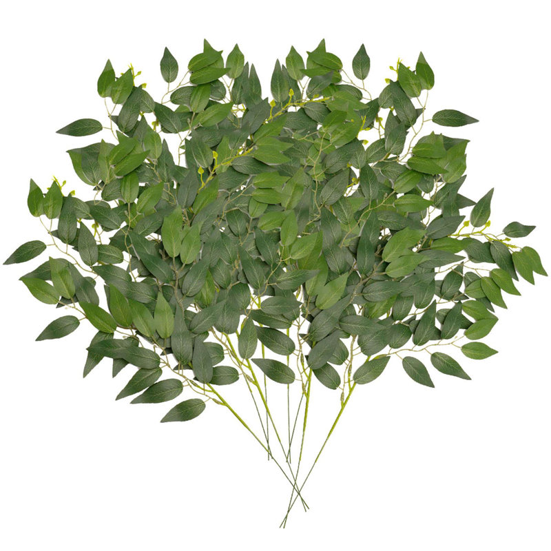 5Pcs Italian Ruscus Greenery Stems 22" Artificial Silk Greenery Leaves for DIY Wedding Home Decor