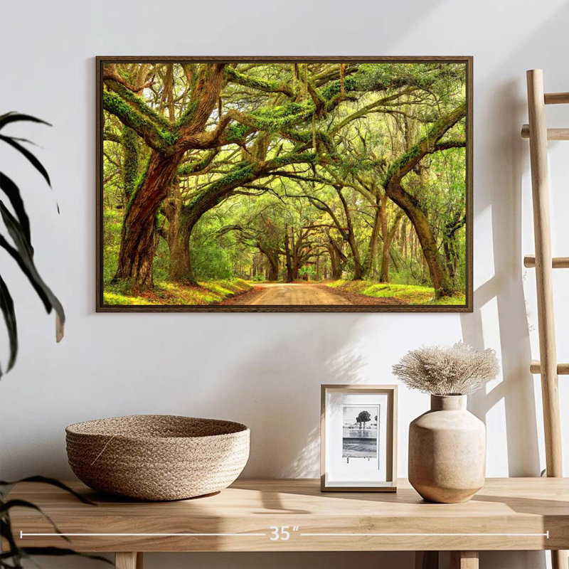 Charleston Oak Forest, 25 po x 17 po, Cadre flottant noyer