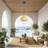 19" Boho Natural Handwoven Rattan Dimmable 1-Light Single Pendant Light