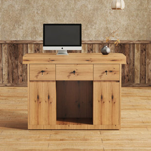 Rustic Rectangular Manufactured Wood Reception Desk