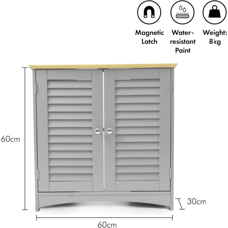 60cm Bathroom Vanity Base Only, White
