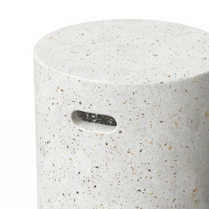 Mixx Cylinder Stool, Ivory Terrazo