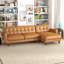 Canapé modulaire en cuir brun clair Allison