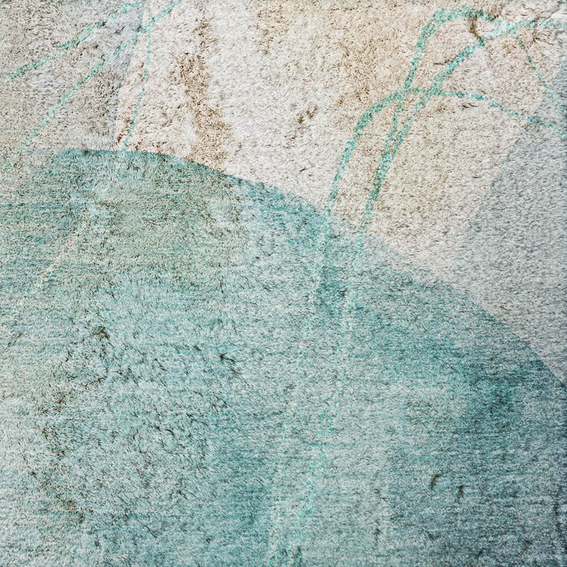 Tapis à poils longs lavable à la machine de qualité supérieure ADS544, Teal, 9' x 12'