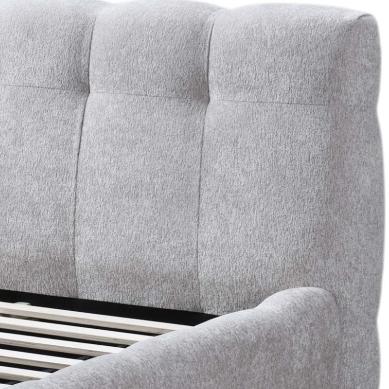 Chenille Upholstered Bed Frame with Box Spring Not Required