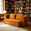 Canapé-lit convertible en chenille orange 77 po 77 po, canapé-lit pliable avec housses amovibles, canapé-lit multifonctionnel pour petits appartements, salon, chambre d'amis-128887876
