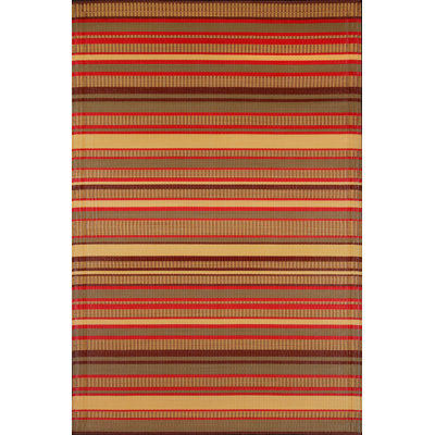 Striped Warm Brown Outdoor Mat