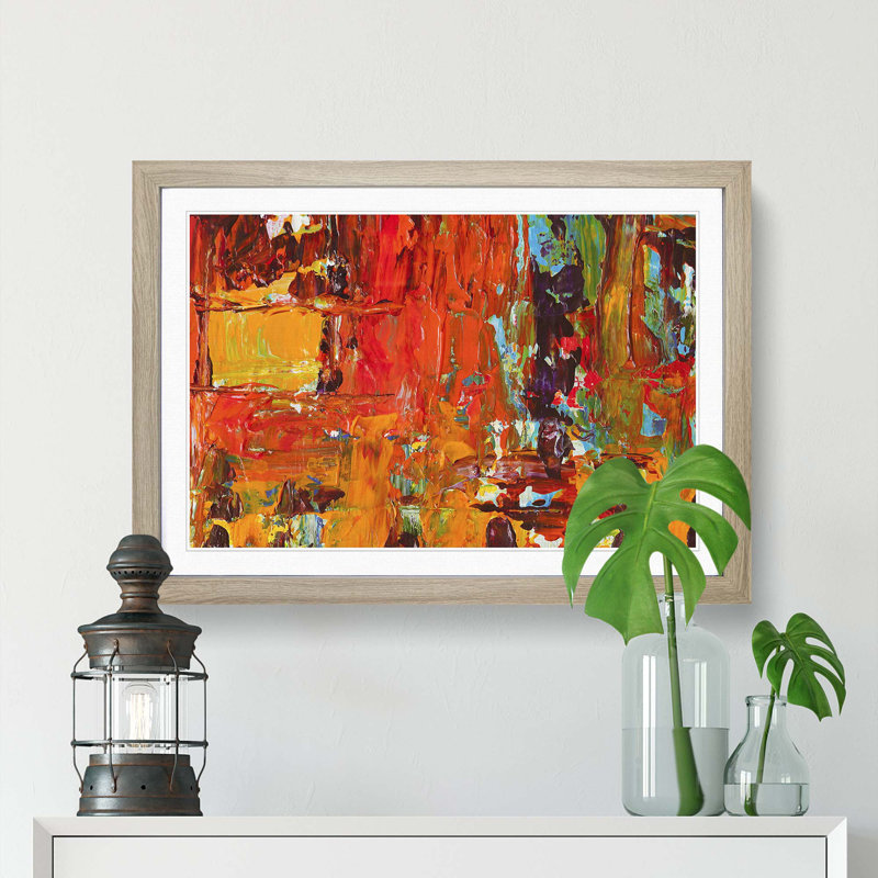 Abstract Art Painting Vol.192 by S.Johnson - Picture Frame Painting Print, Oak Framed, 27cm H x 36cm W x 2cm D