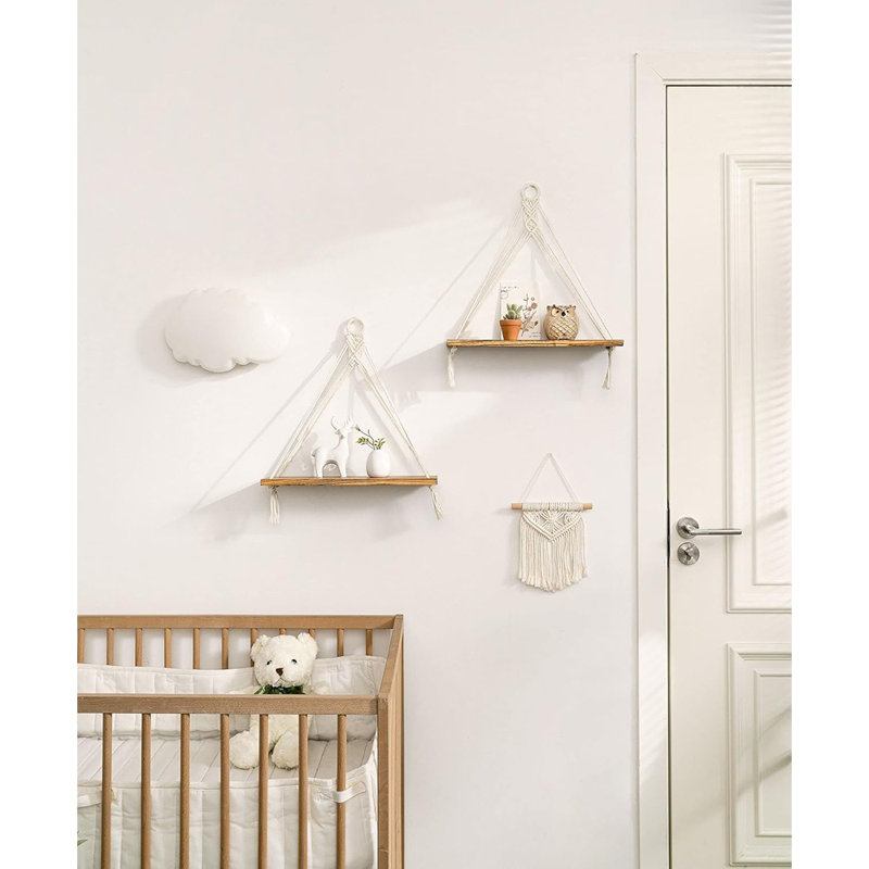 Ensemble de 2 étagères suspendues Macrame Boho Wall Decor