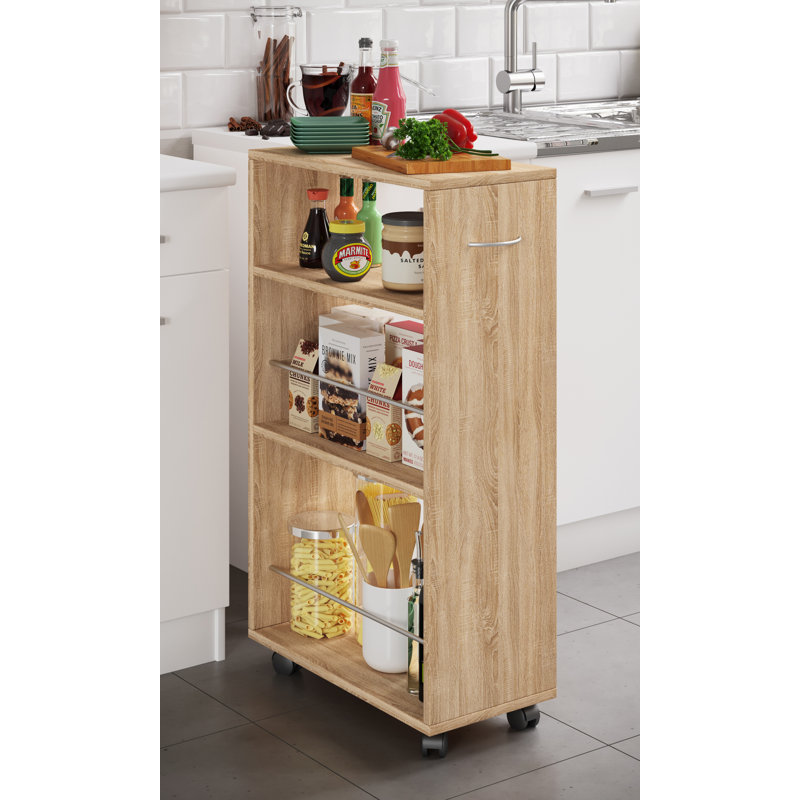 Quashun Wood Kitchen Cart, Light beech