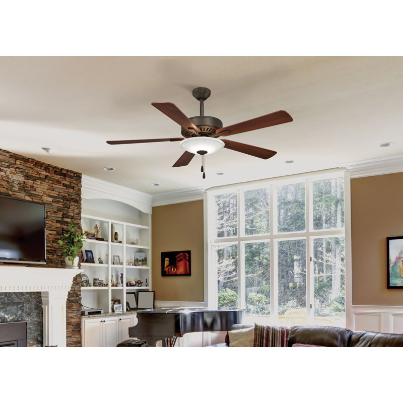 52'' Contractor 5 - Blade LED Standard Ceiling Fan with Pull Chain and Light Kit Included