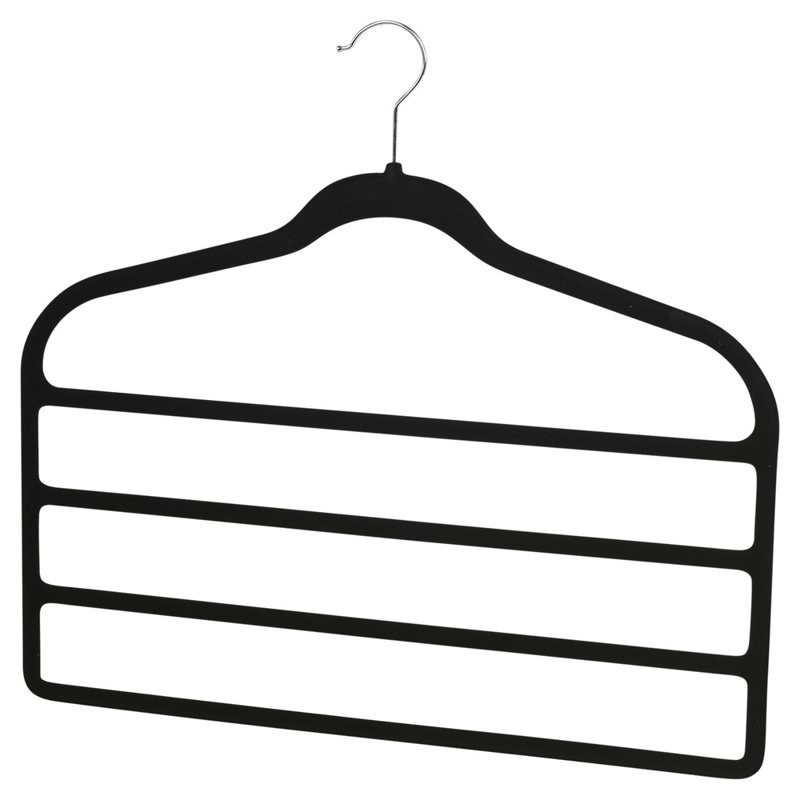 Velvet 4-Bar Trouser Hangers, 4, Black
