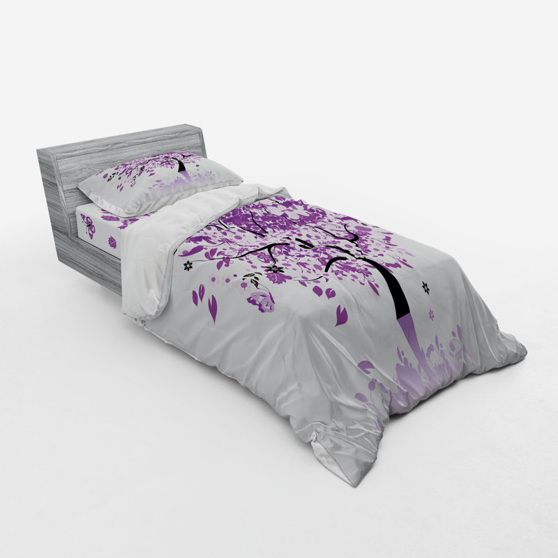 Floral Duvet Cover, California King Duvet Cover + 3 Calking Shams