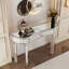 Console à miroir en demi-lune de 47 pouces avec verre cannelé et poignée en cristal, parfaite pour le vestibule ou la chambre à coucher-1488832556