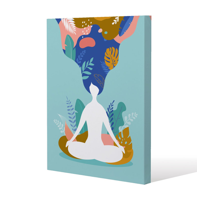 mindfulness, meditation and yoga Slim Style Canvas Print, 15mm Slim Real wood., 30 cm H x 20 cm W
