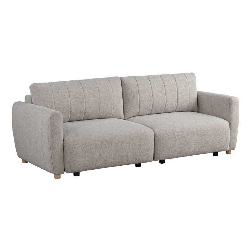 Serta Lowry 91.7" Queen Size Channel Tufted Convertible Sleeper Sofa, Gray
