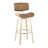 Lombardi 30" Mid-Century Modern Fixed-Height Barstool With Swivel In Natural Wood And Cream Faux Leather With Round Chrome Metal Footrest By Lumisource - Set Of 2-1663045111-1663045105