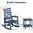 Set of 4 HDPE Outdoor Rocking Adirondack Chairs with 2 Side Tables, Poly High Back, 350 lbs Capacity All-Weather Patio Rockers for Front Porch, Garden-1791452664