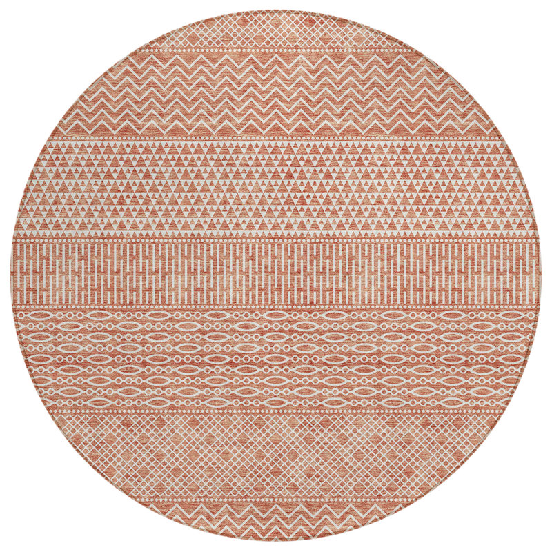 Tisdell Area Rug with Non-Slip Backing, Round 8'