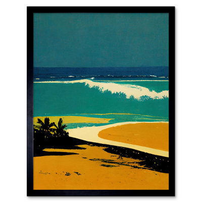 Honopu Beach Coastline Summer In Hawaii - Single Picture Frame Print