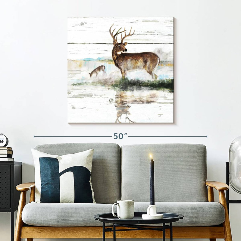 Crowle Rustic Misty Deer, 30" H x 30" W