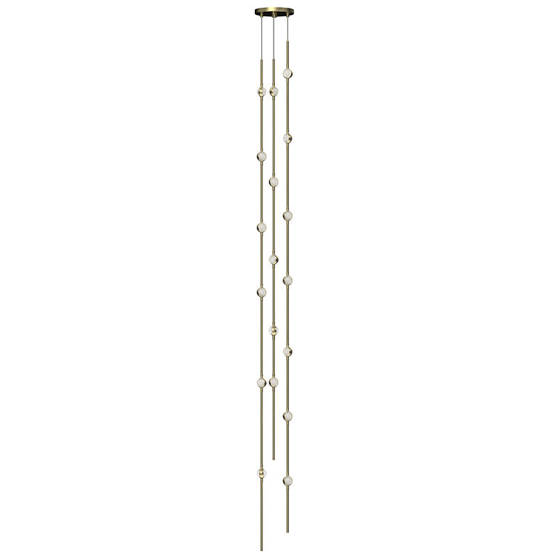Constellation® 18 - Light LED Pendant, Clear, Satin Brass, 3000K