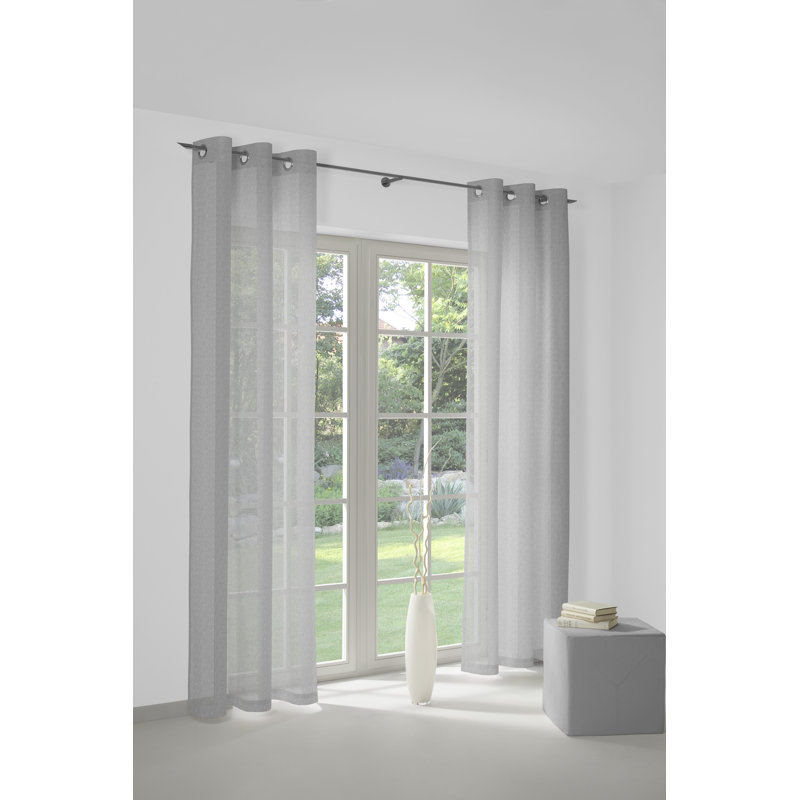 Semi Sheer Curtains, 145cm Width x 225cm Drop, Light grey
