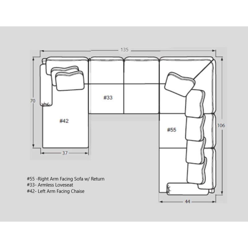 Pointe Creek Upholstered L-Shaped Sectional