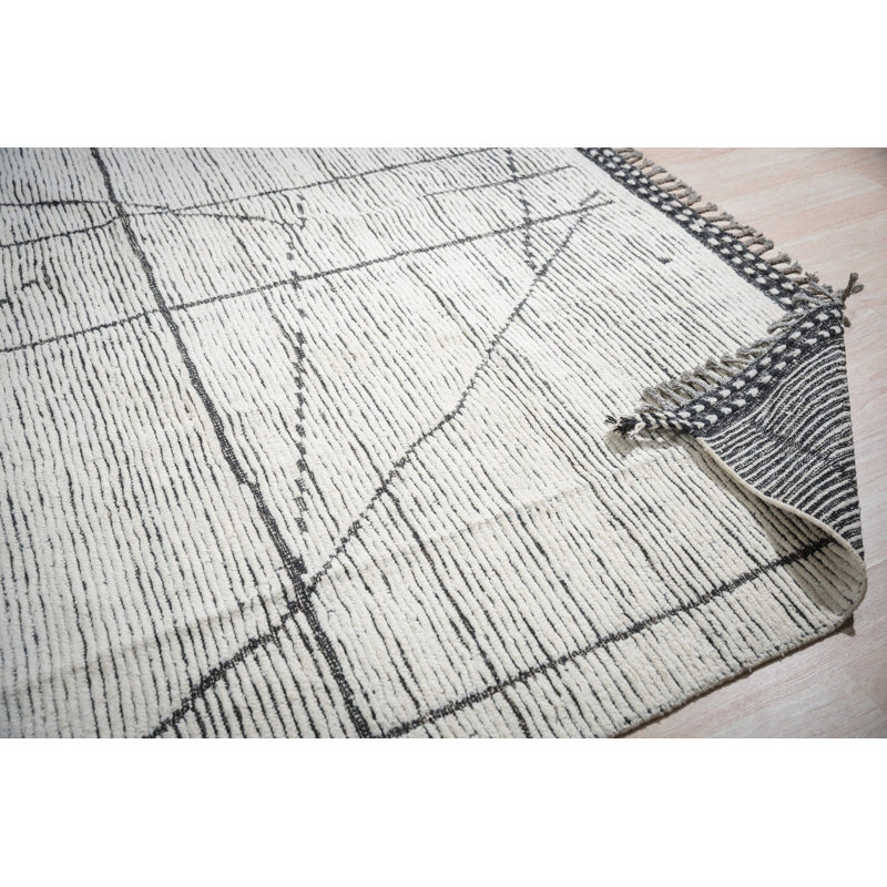 Tapis contemporain tribal moderne en laine noué à la main 9 x 12