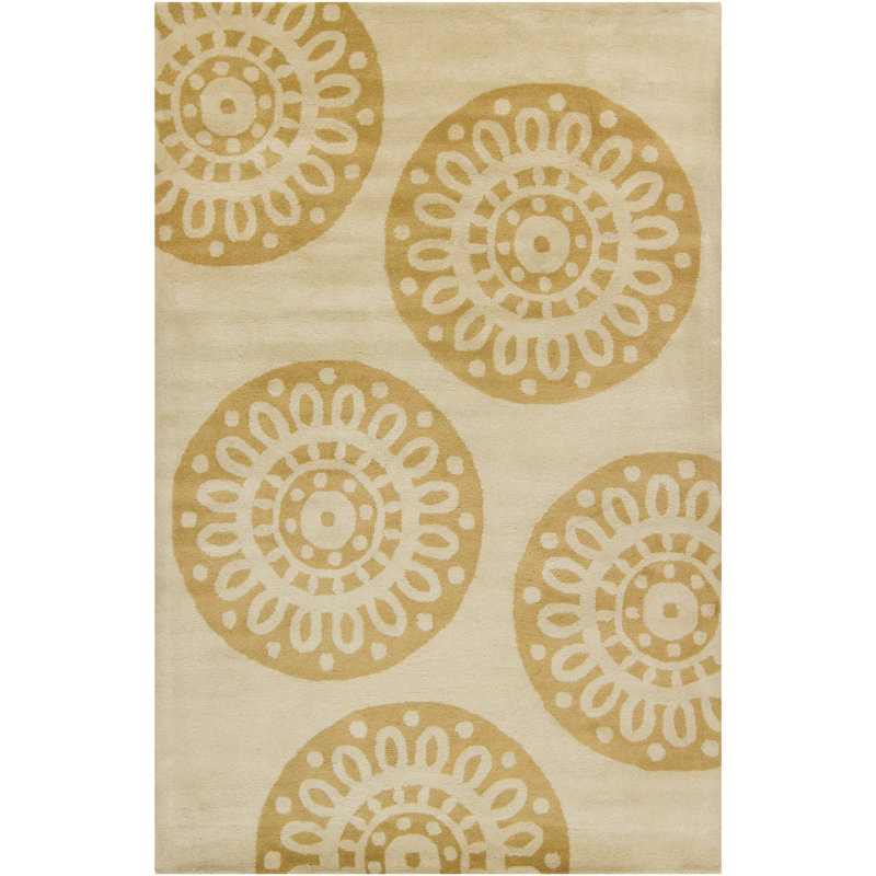 Tapis médaillon en laine touffeté à la main Ailey