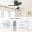 Ventilateur de plafond encastrable 25,6 po à 6 vitesses à intensité variable réversible à DEL avec télécommande et contrôle d'application-820231428