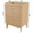 Calandre 24 in. W x 18 in. D x 33 in. H Thin Linear Slat Wood Farmhouse 2-Shelf Bath Vanity Cabinet Only (Sink Basin not Included), Oak-93805405
