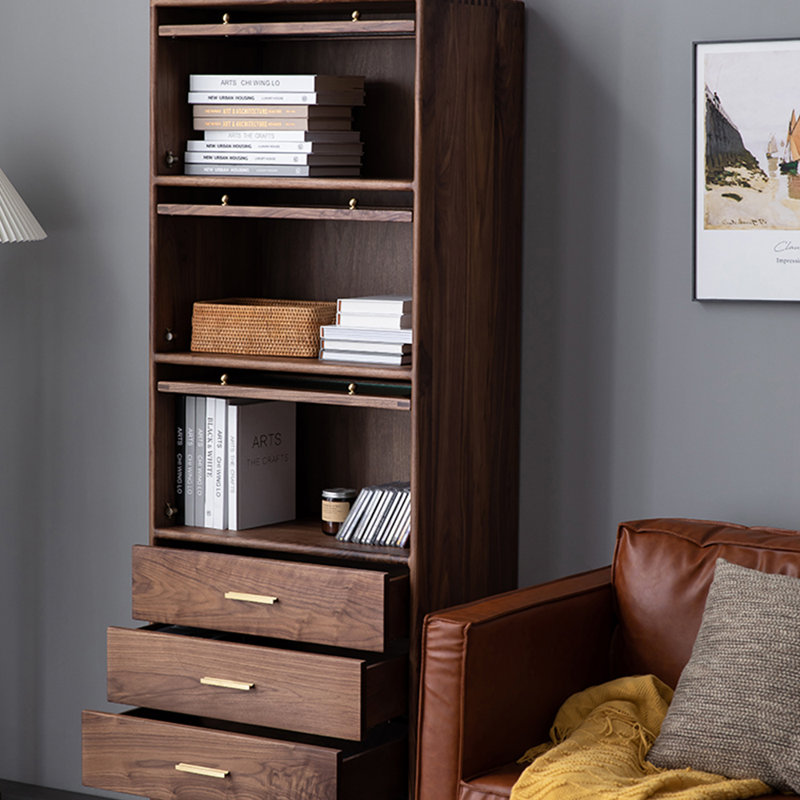 European style bookcase with glass doors