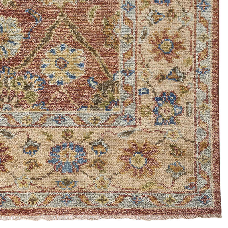 Charleigh-Ziegler Hand Knotted Wool Oriental Area Rug in Brown, Rectangle 3' x 5'