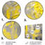 Décoration murale abstraite en métal moutarde jaune et gris vif IV-113369440