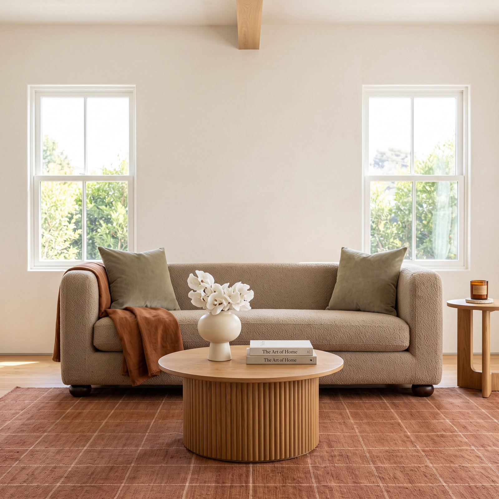 Lovatt 84 " Sofa, Sheepskin Camel Sherpa