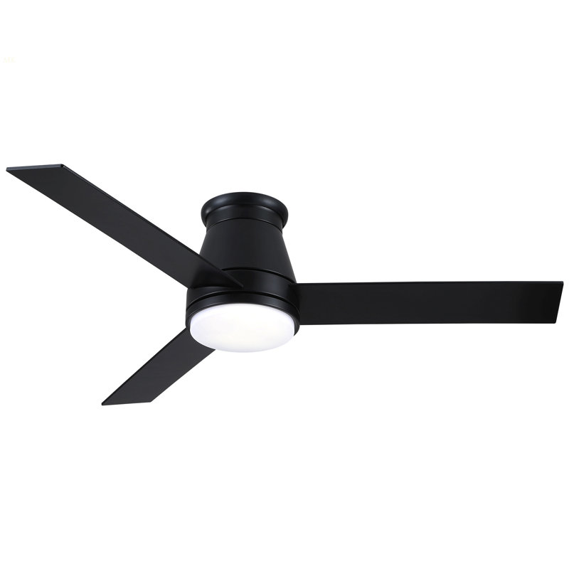 48" Black Lowe Profile Ceiling Fan With Light