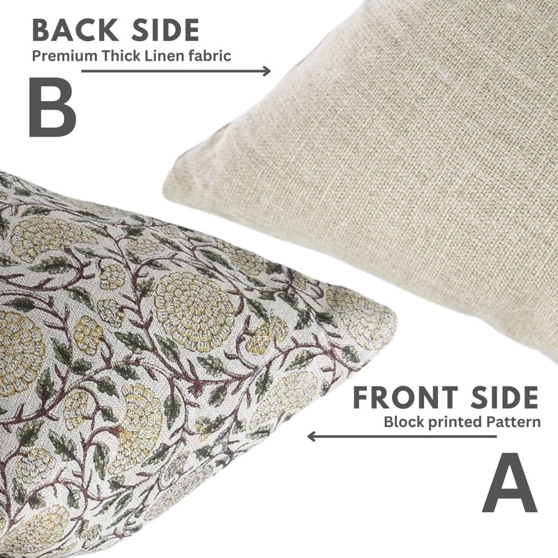 Linen Indoor/Outdoor Pillow Cover, 14" x 14", Black, Square