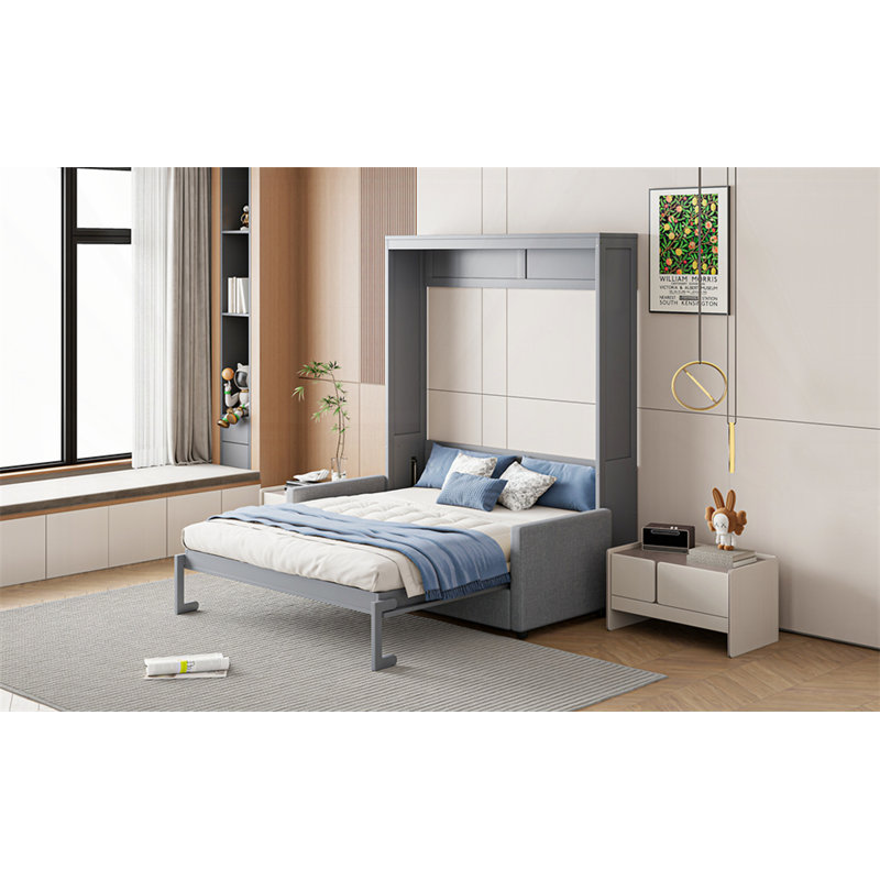 Lit escamotable avec coussin Murphy, Gris