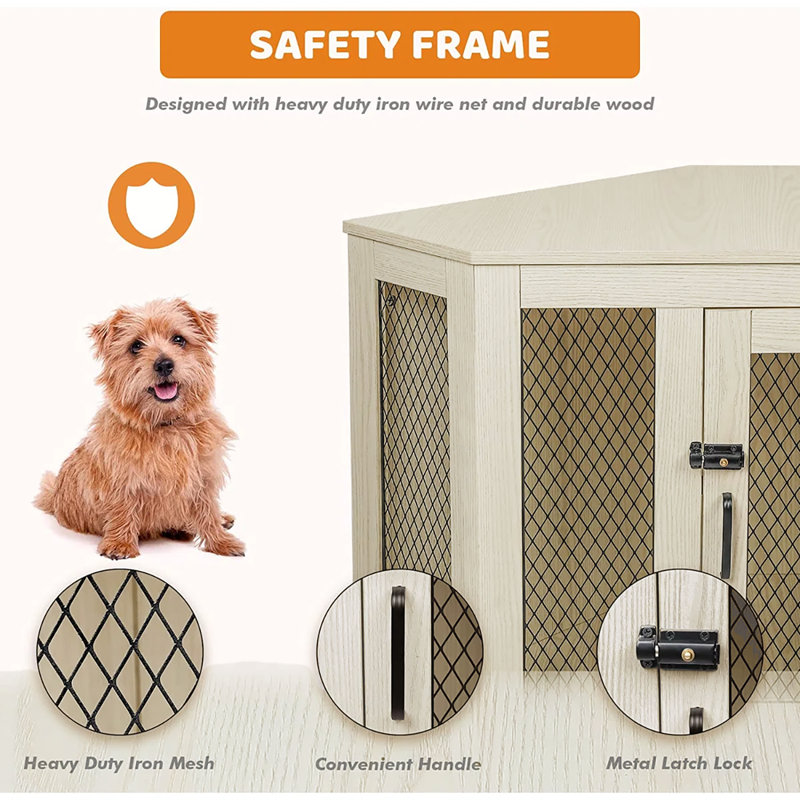 Caisse pour chien Bromborough, Blanc, H 29,1 po x l 52 po x P 27,6 po
