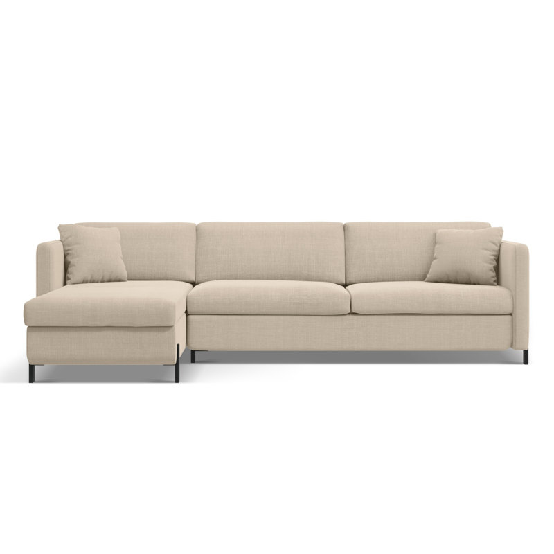 Bejna 3 Seater Sofa Bed, Beige, Left Hand Facing, 80cm H x 260cm W x 170cm D