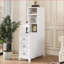 White 3-Drawer Nightstand with Charge Station &amp; Adjustable Shelves