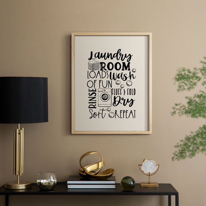 Laundry Room Framed Print - Solid Wood, Natural, 11" H x 9" W