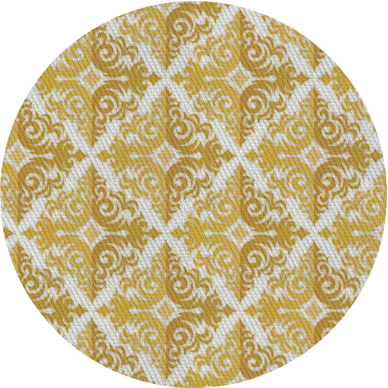 Krehbiel Damask Indoor Rug, Round 4'