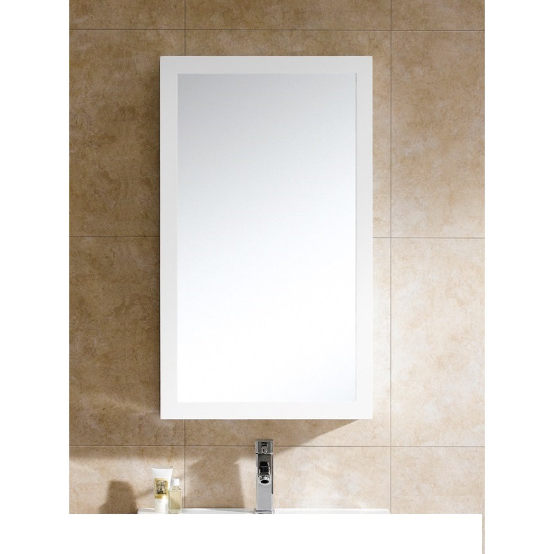 Hendrix Wood Wall Mirror, 33.5" H x 17.75" W, White