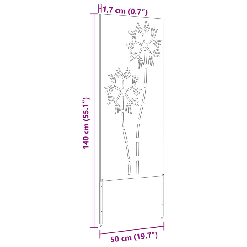 vidaXL Garden Privacy Screen Partition Outdoor Decor Modern Decorative Barrier