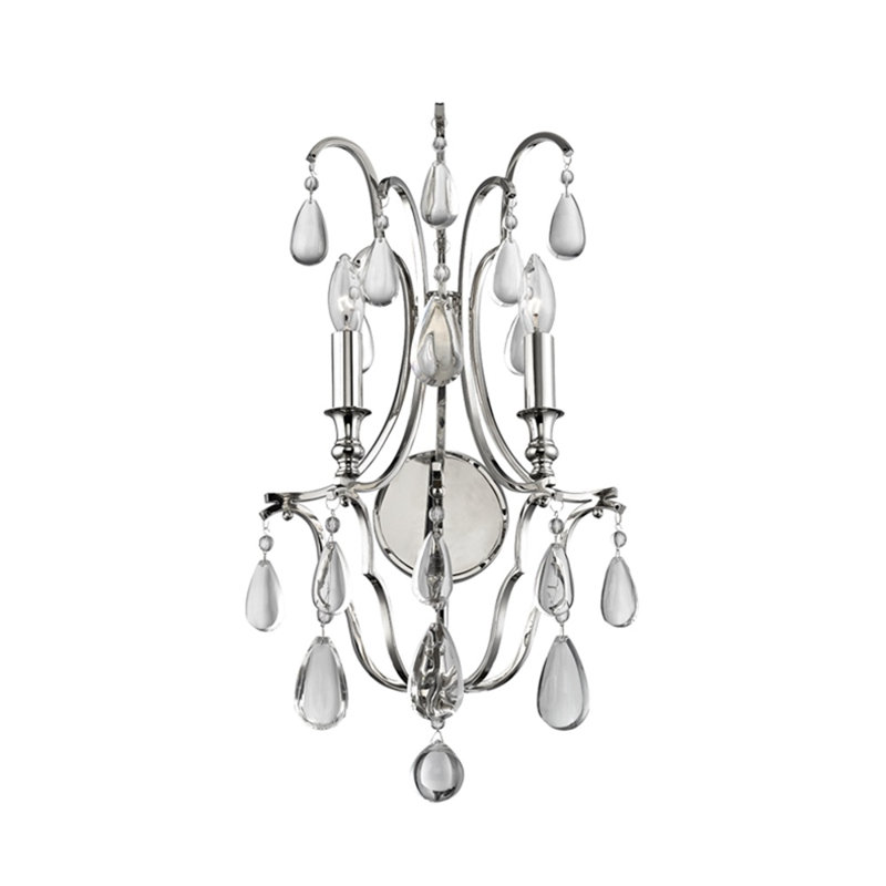 Crawford 2 - Light Candle Wall Light, Polished Nickel