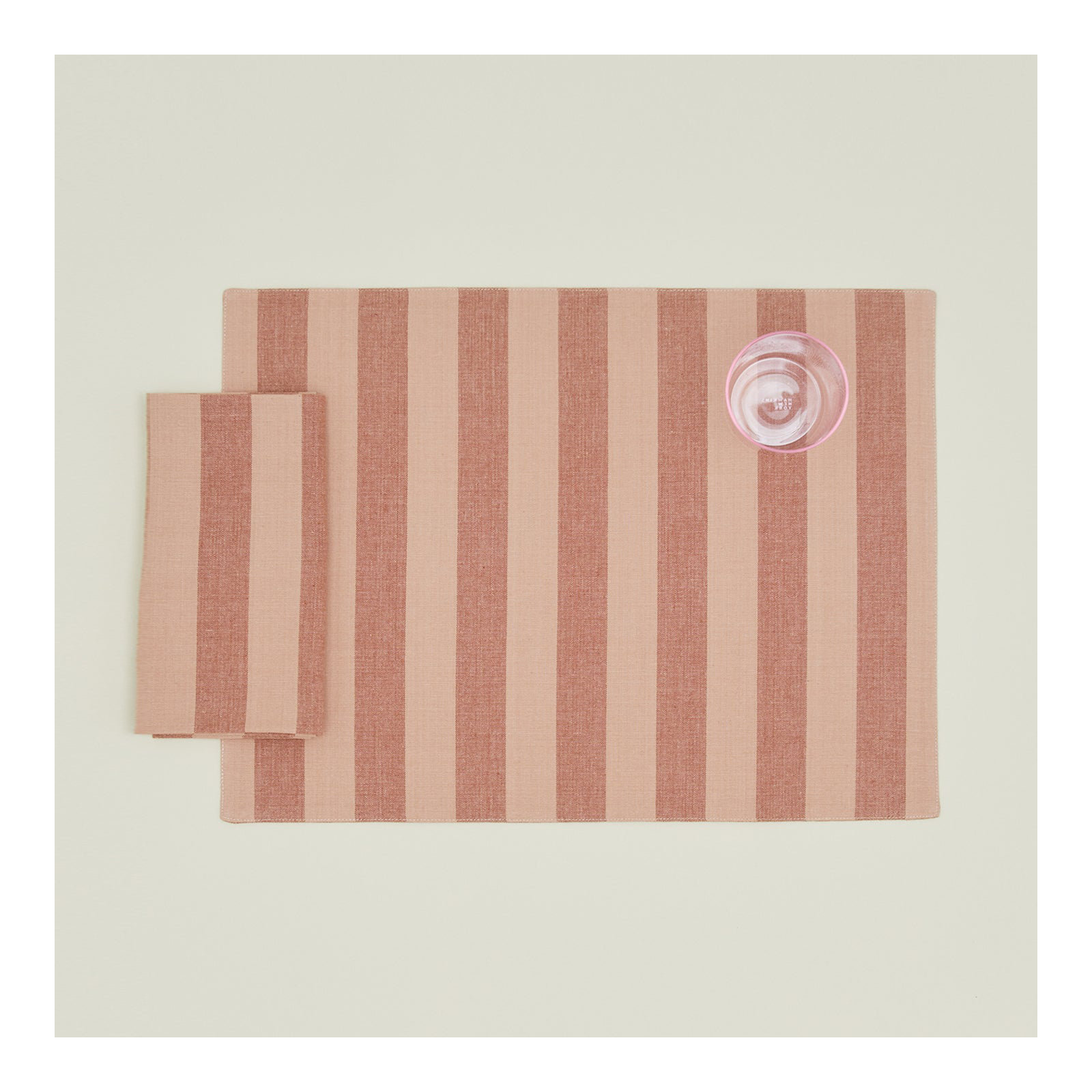 Essential Striped Dinner Napkin , Blush/Terracotta