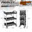 3-Tier Collapsible Service Cart, 265Lbs Foldable Utility Service Cart Portable Tool Cart With Wheels
