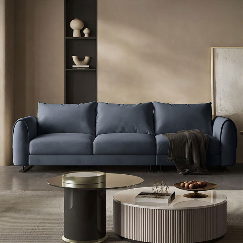 Canapé modulaire 110,24 "en polyester bleu, H 33,86 po x L 110,24 po x l 40,55 po